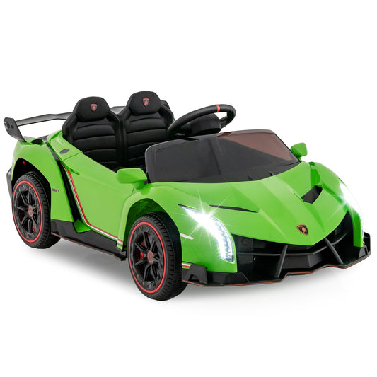 4WD Kids Ride On Sports Car Lamborghini with Taillights-Green