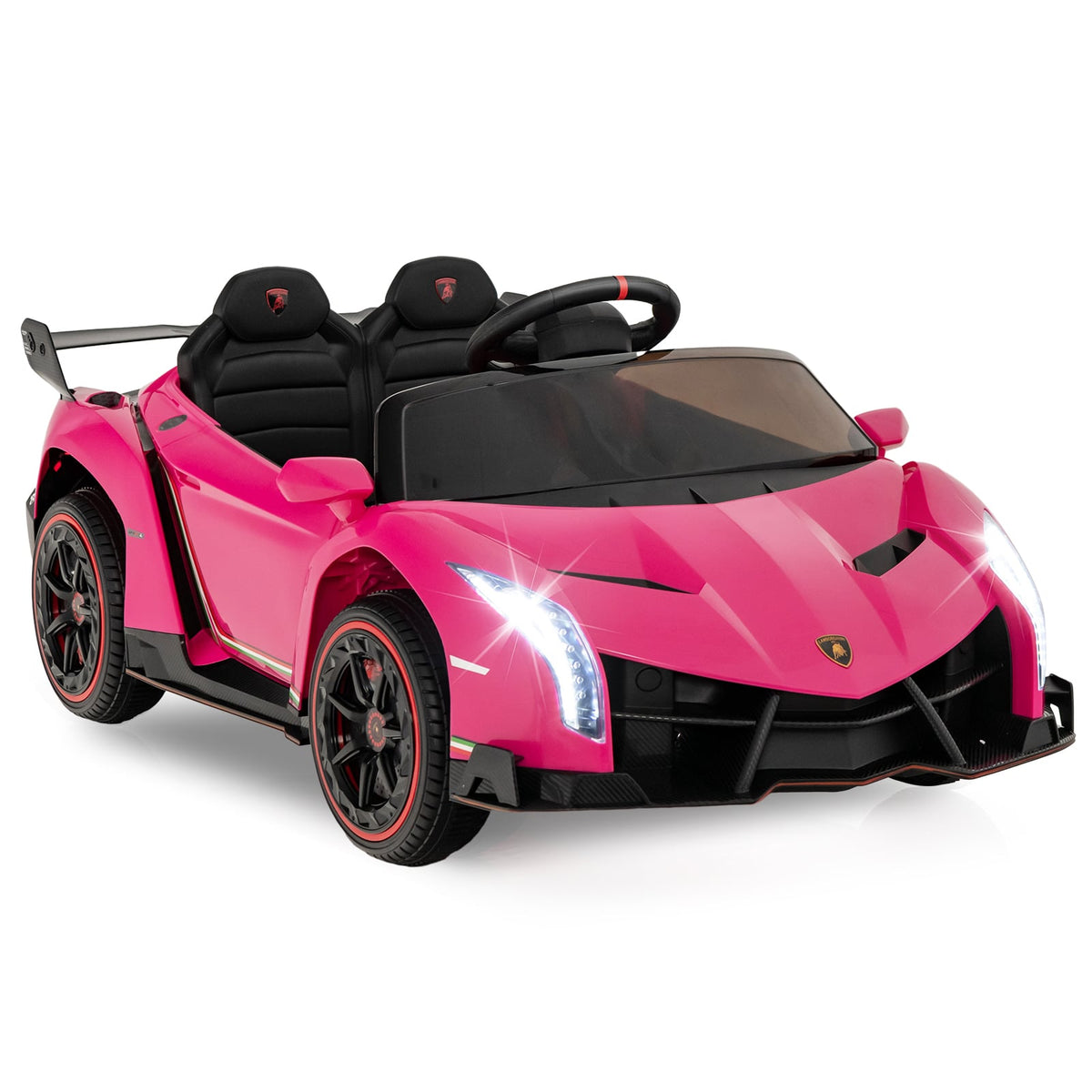 4WD Kids Ride On Sports Car Lamborghini with Taillights-Pink