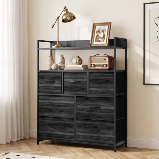 HOMCOM Chest of Drawers in Black Wood-effect, image 2