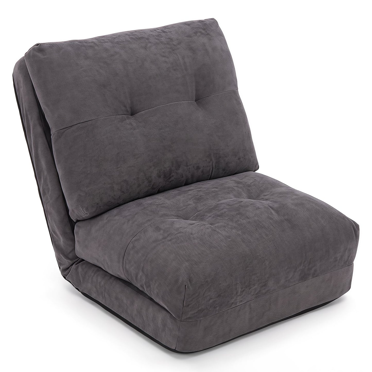 5-Level Adjustable Floor Chair for Adults with Back Support and Comfy Padded Cushions-Grey