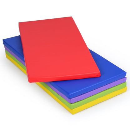 5-Pack Kids Nap Mats 5.5 CM Thick Sponge Rest Mats with PU Covers for Toddlers-Rainbow
