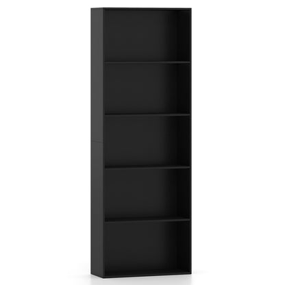 5-Tier Bookshelf with Freestanding Display Shelf and Storage Organizer for Living Room-Black