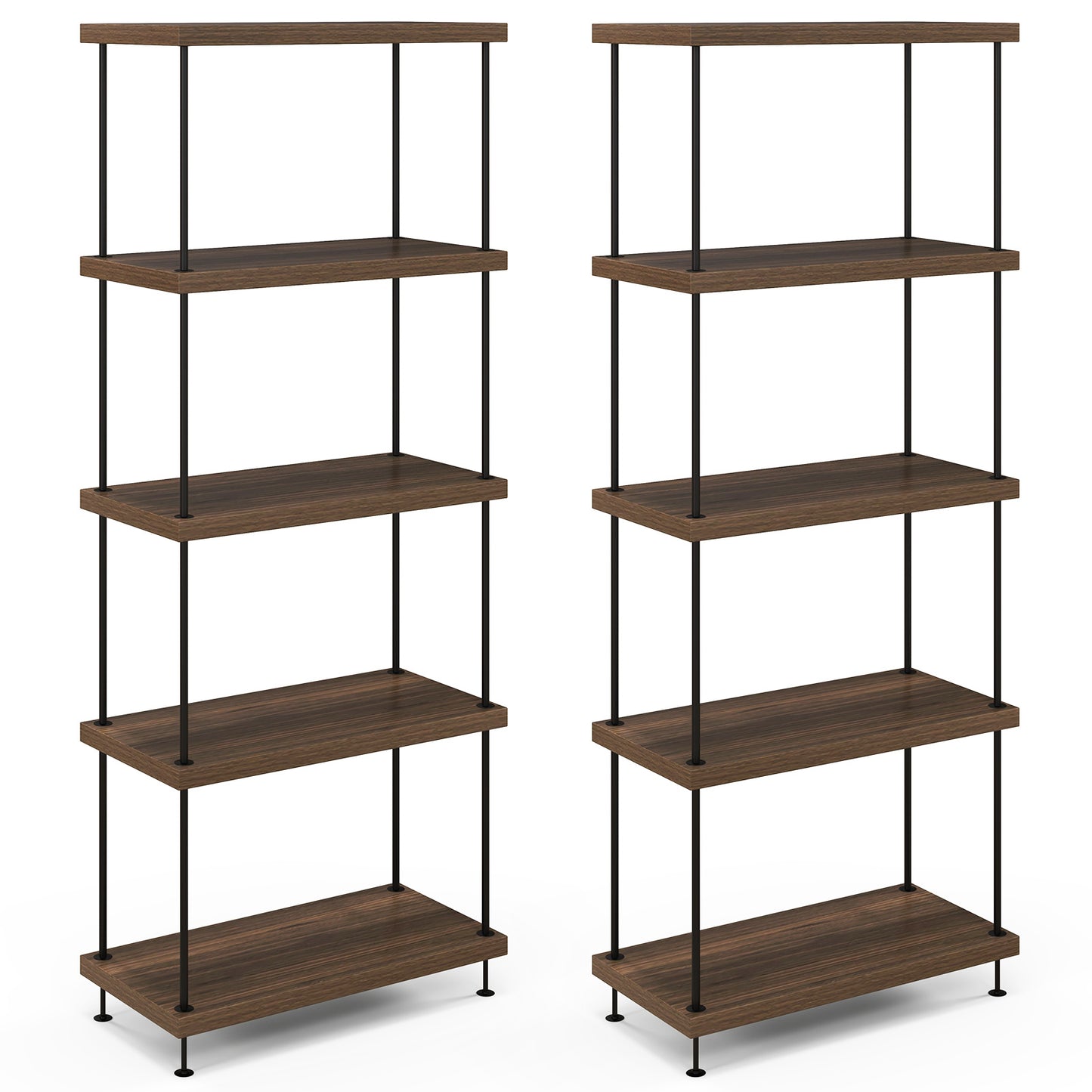 5-Tier Multipurpose Display Rack with Metal Frame 2 Pack