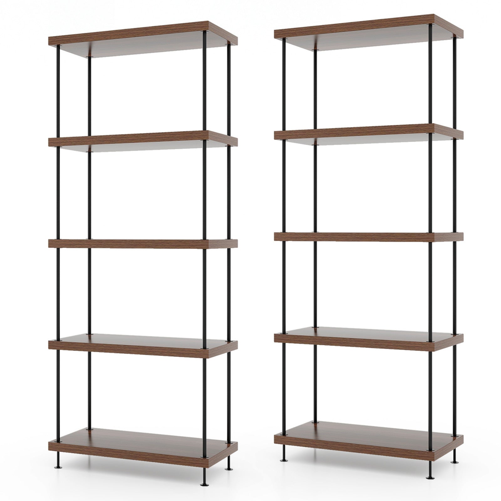 5-Tier Multipurpose Display Rack with Metal Frame 2 Pack