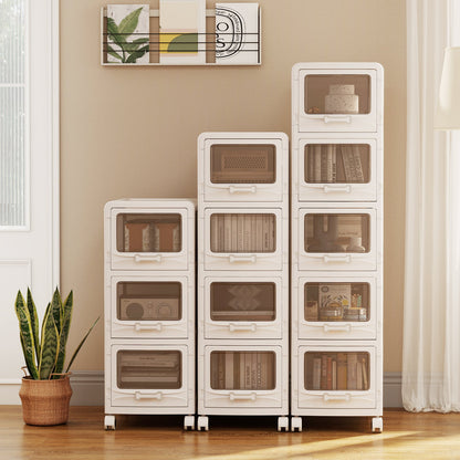 5-Tier Plastic Drawer Storage Organizer Rolling Cart with 5 Drawers