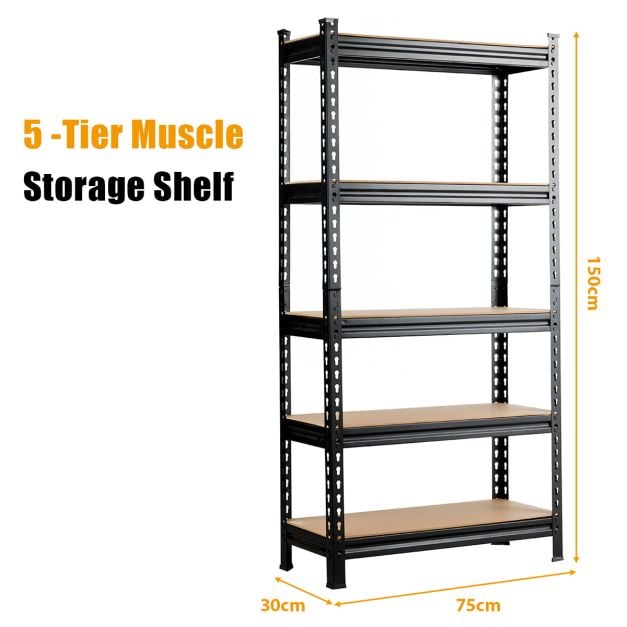 5-Tier Steel Shelving Unit Storage Shelves Heavy Duty Storage Rack