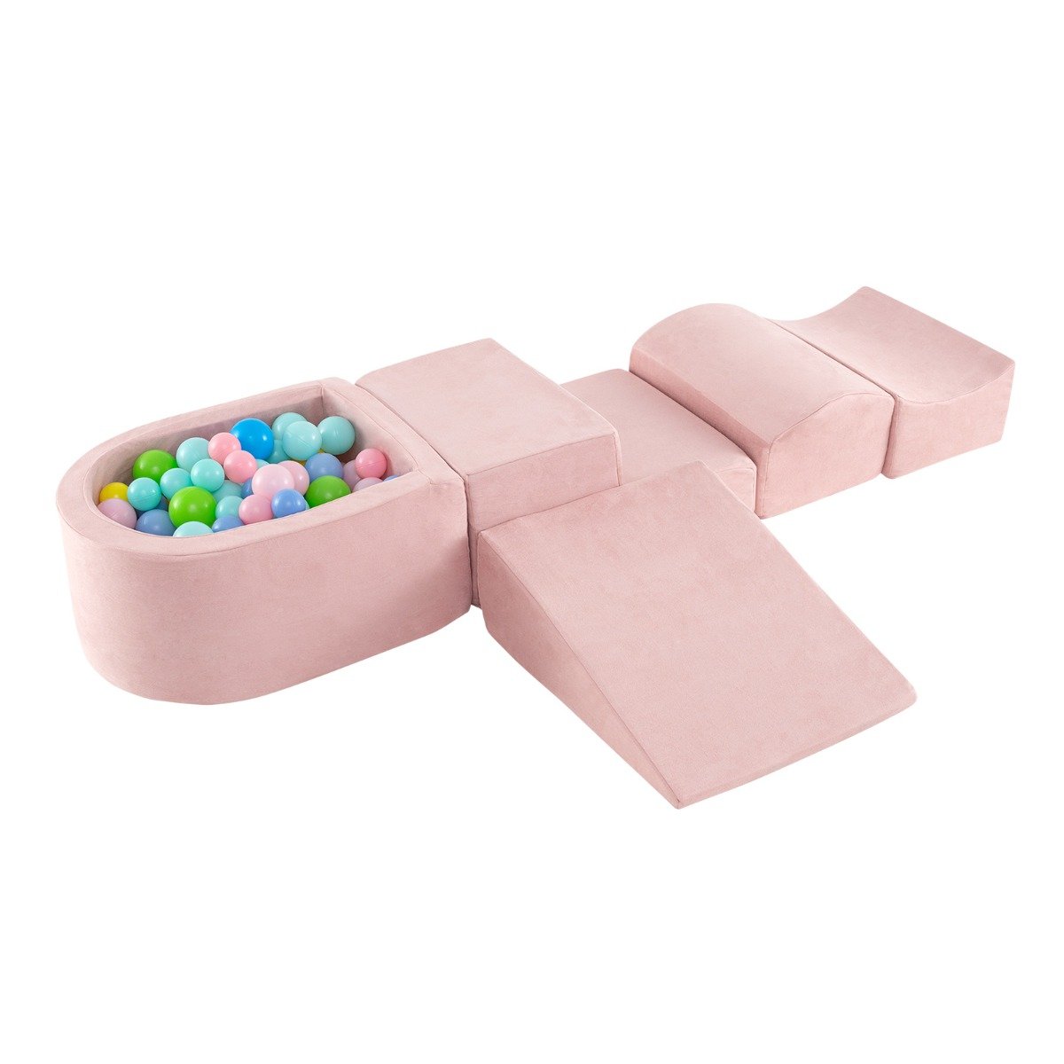 5-Piece Climb and Crawl Playset with Ball Pit for Kids-Pink