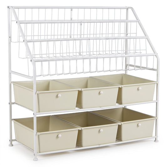 5-Tier Metal Rack Shelf in White