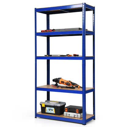 5-Tier Storage Rack with Boltless Shelving and Adjustable Shelves-Navy