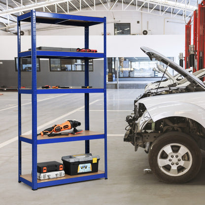 5-Tier Storage Rack with Boltless Shelving and Adjustable Shelves-Navy