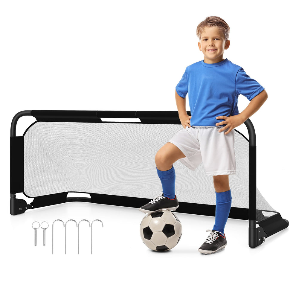 5 x 2 FT Foldable Soccer Goal for Kids with Net and Ground Stakes ...