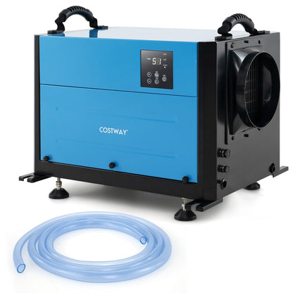 50/70L/Day Industrial Dehumidifier with Pump and Drain Hose-Blue-50L