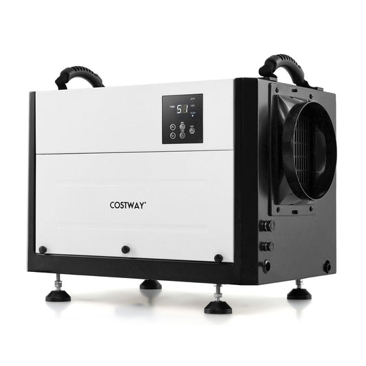 50/70L/Day Industrial Dehumidifier with Pump and Drain Hose-White-50L