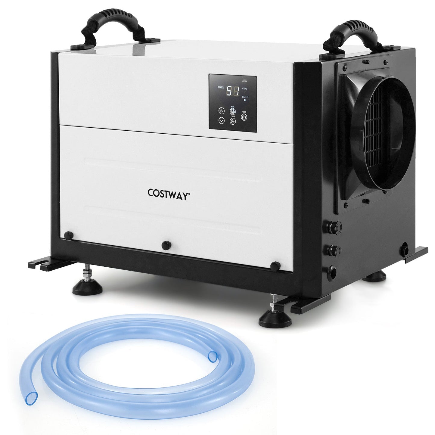 50/70L/Day Industrial Dehumidifier with Pump and Drain Hose-White-50L