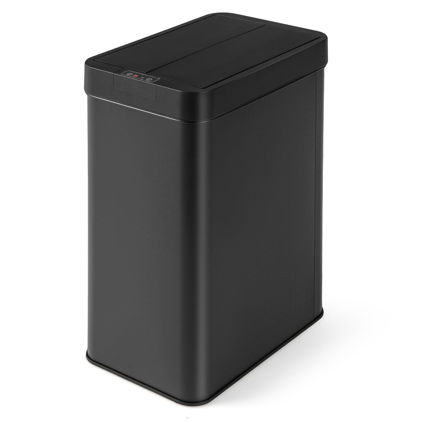 50L Slim Kitchen Trash Can with Wing Lids-Black