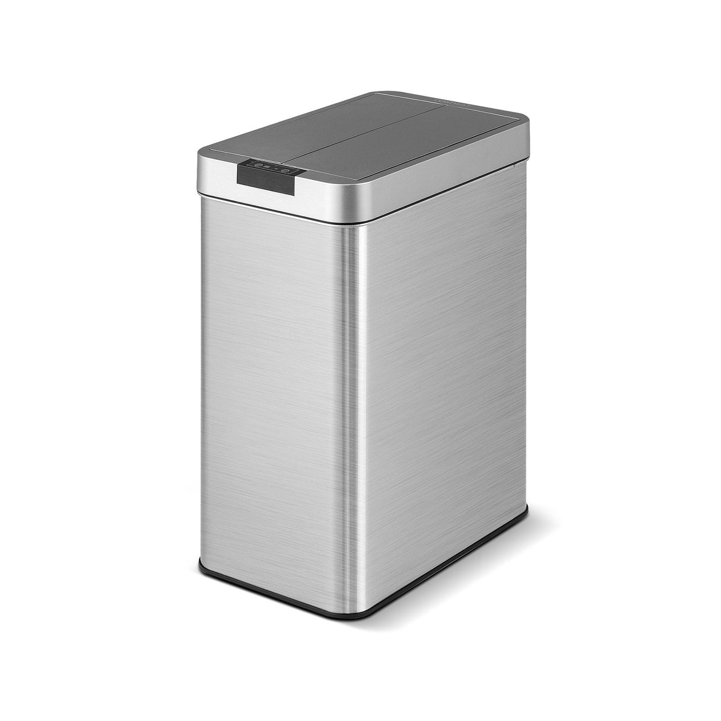 50L Slim Kitchen Trash Can with Wing Lids-Silver