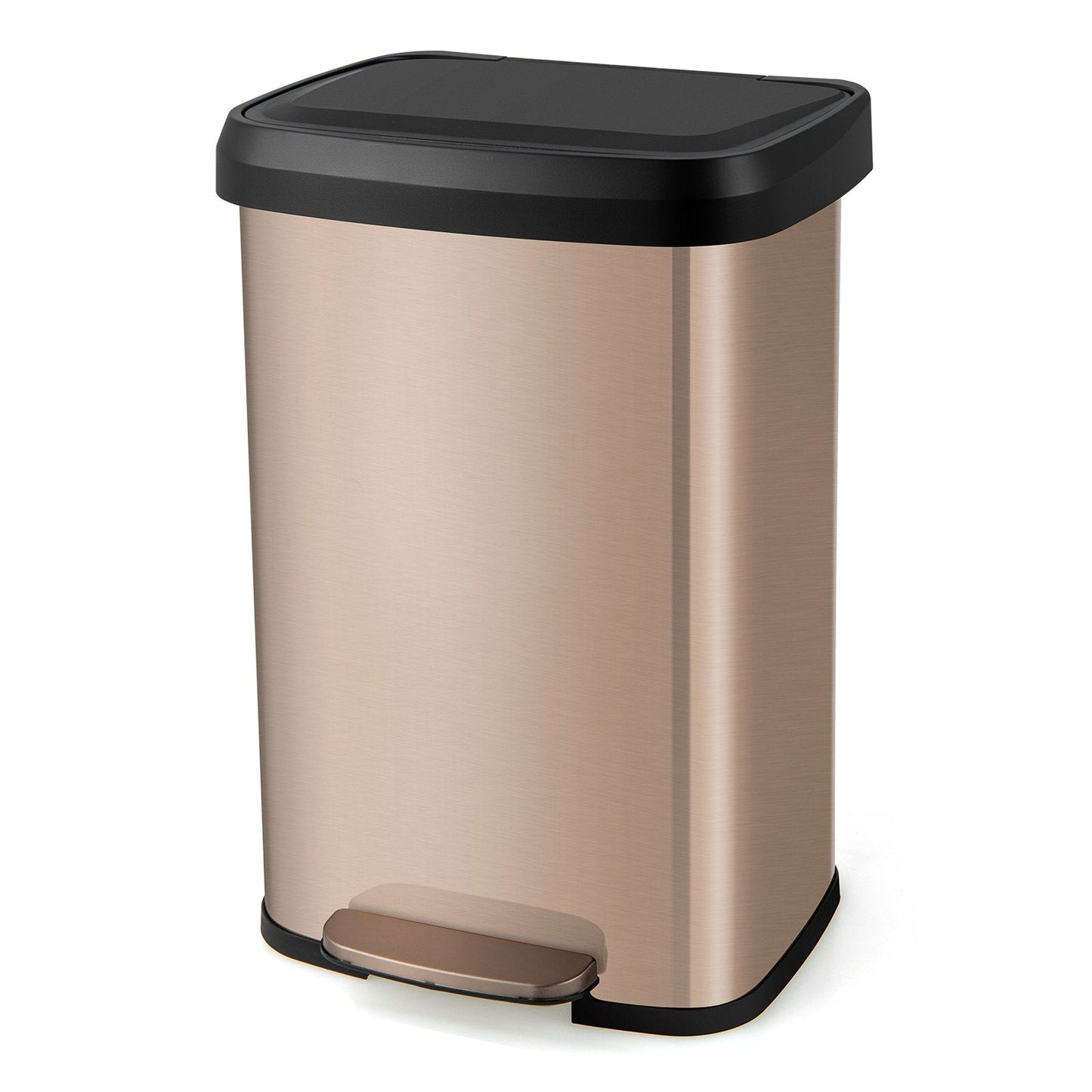 50 L Stainless Steel Step Trash Can with Deodorizer Compartment-Rose Gold