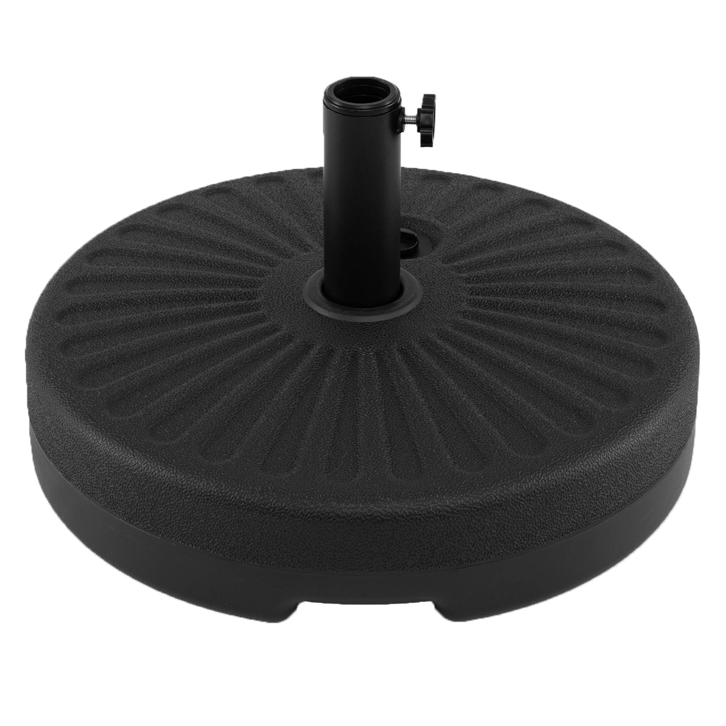 51 CM Round Patio Umbrella Base Fillable Stand with 2 Couplers-Black