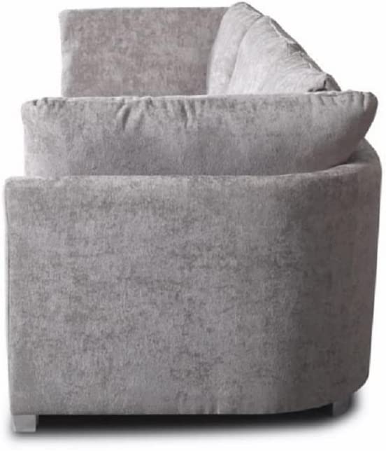 Alaska Truffle L or U Shaped Corner Sofa  Large Footstools  Chenille Fabric  Scatter back Grey