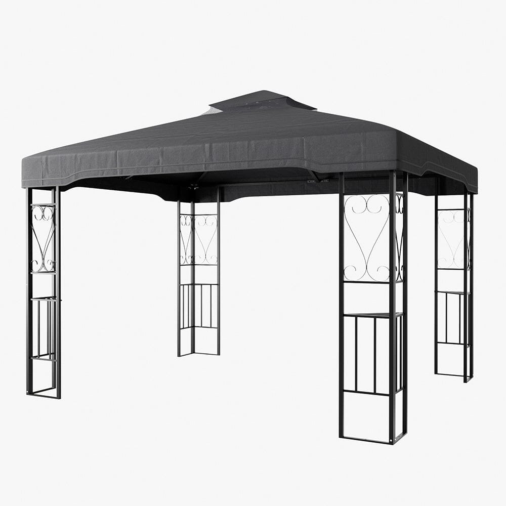 6x3M Premium Iron Pergola with Retractable Canopy and Mesh Screens