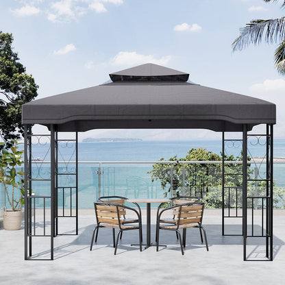 6x3M Premium Iron Pergola with Retractable Canopy and Mesh Screens