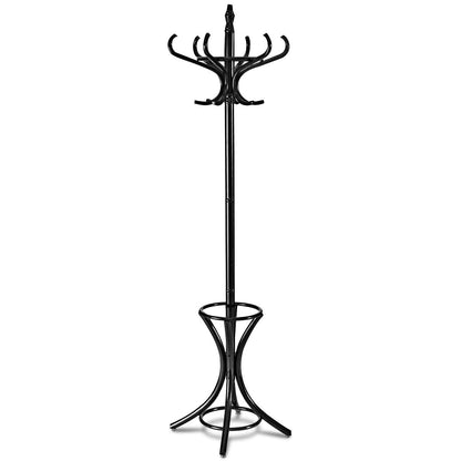Free-standing Jacket Stand with Umbrella for Living Room-Black