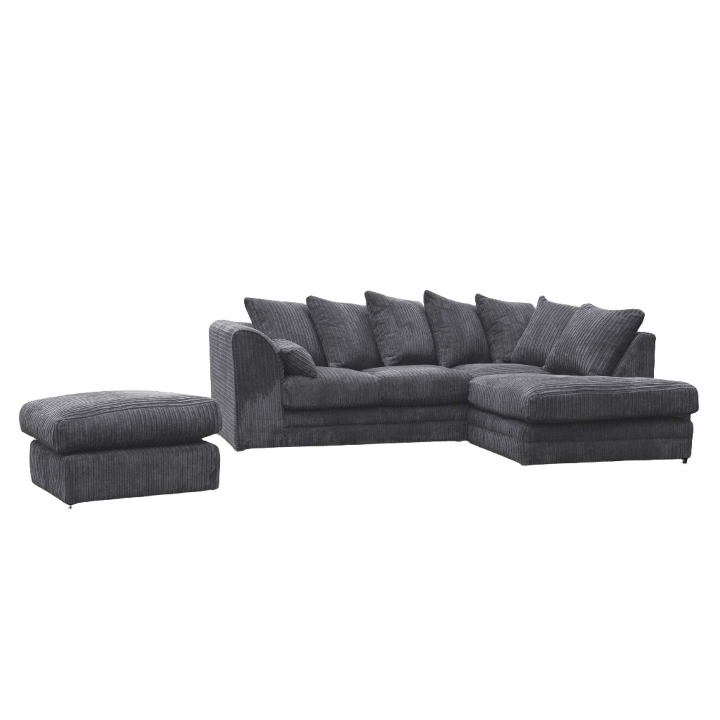 Desmond Jumbo Cord Corner Sofa - Black and Other Colours