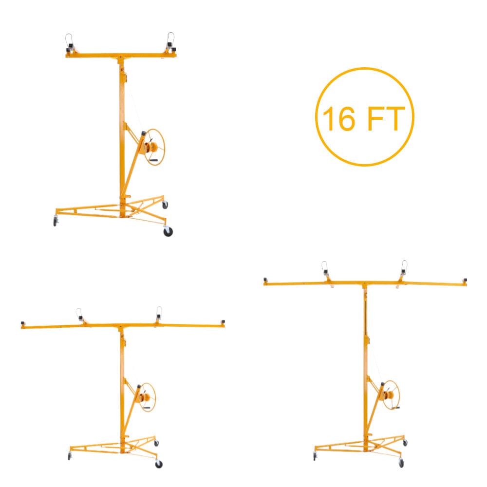 11/16ft Yellow Drywall Lifter with Rolling Casters Panel Hoist