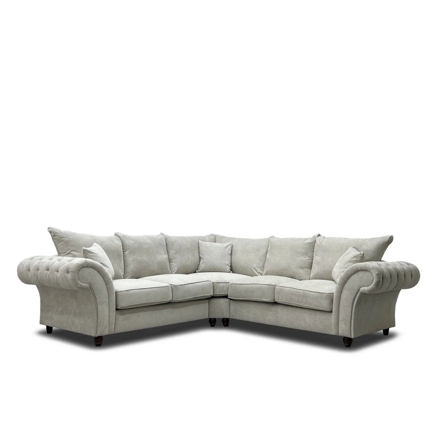 Windor Scatterback Fabric Large Corner Sofa - Stone