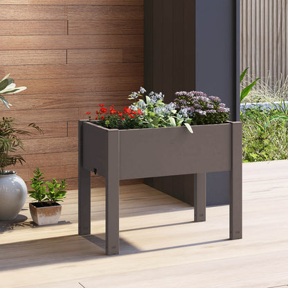 53L Raised Bed Grow Box with Water Level Monitor and Drainage Hole-Coffee