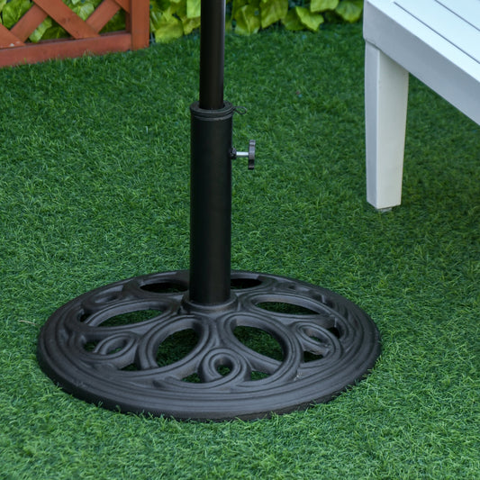 Outsunny 11.5 kg Cast Metal Round Patio Umbrella Base Stand in Black, image 2