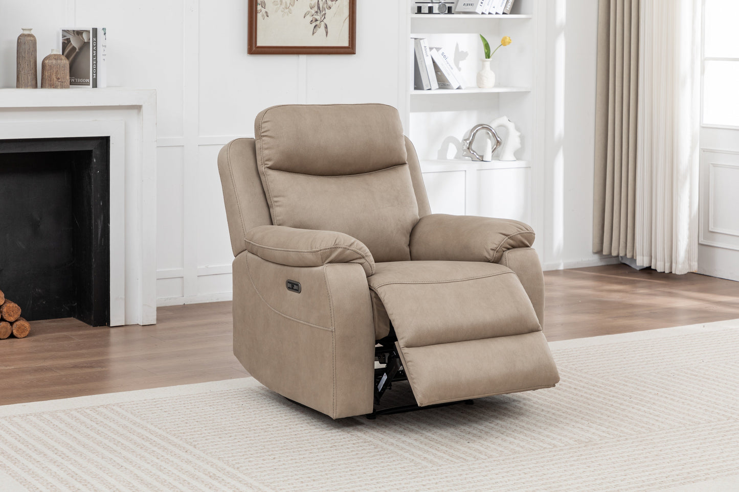 Corley 3 Seater Sofa Beige Stone (Recliner)