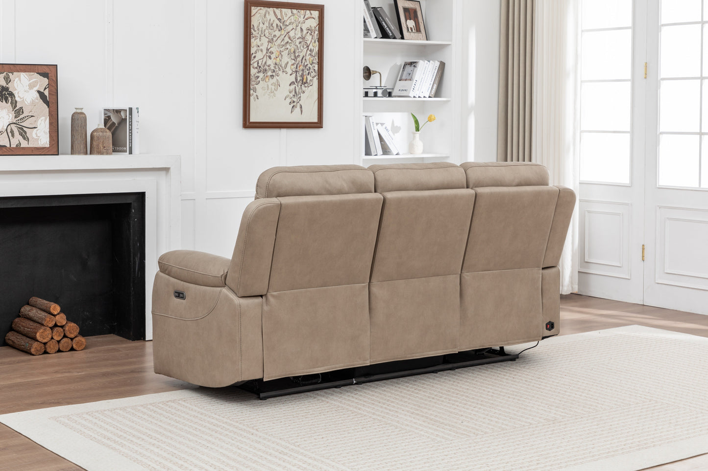 Corley 3 Seater Sofa Beige Stone (Recliner)