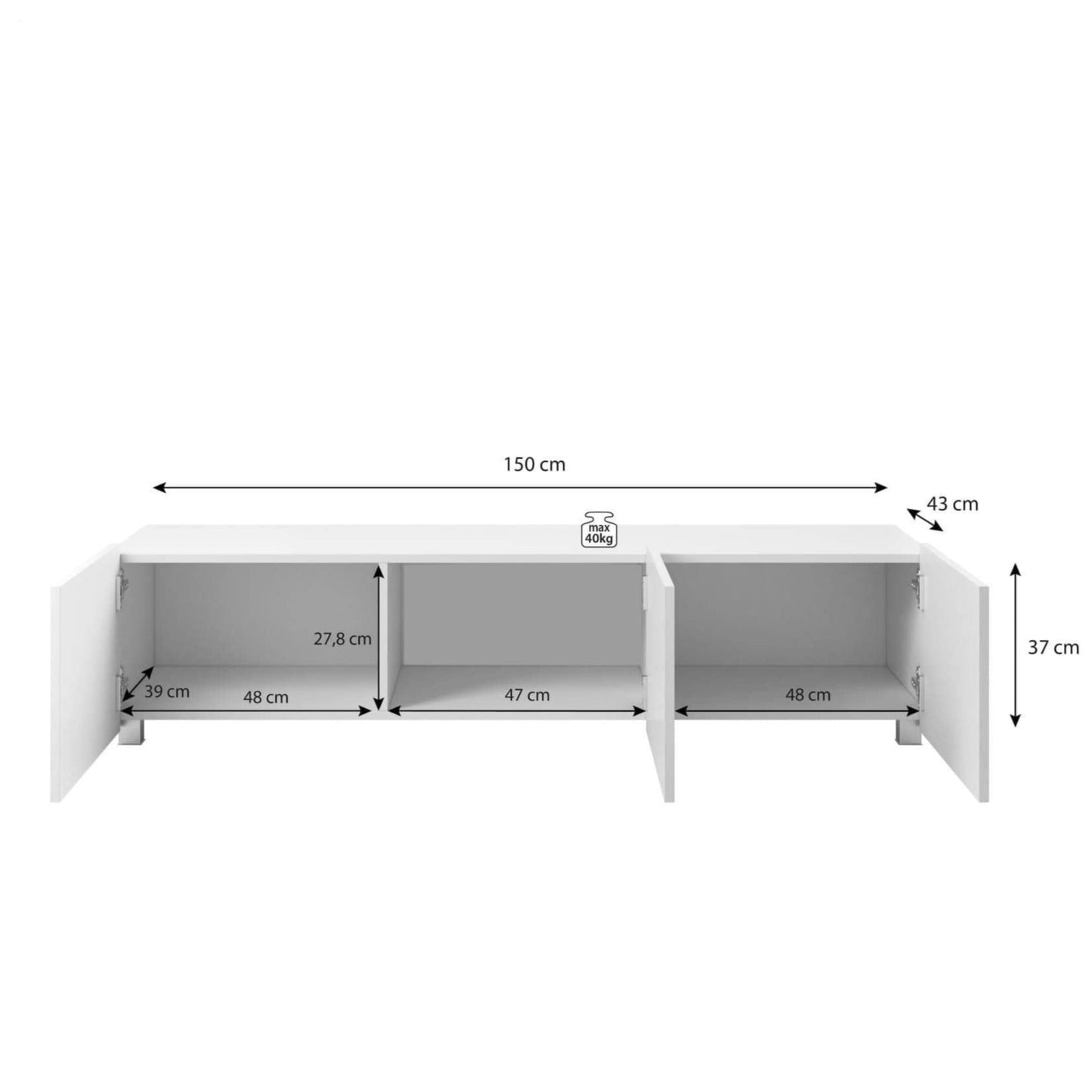 Calabrini TV Cabinet 150cm