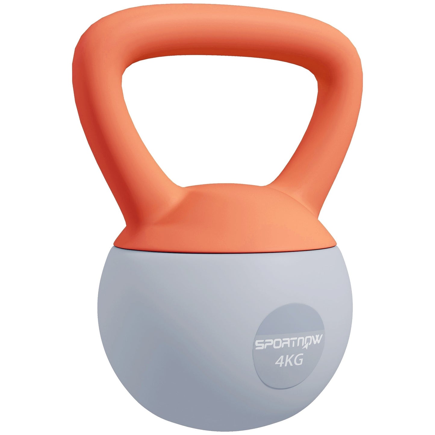 SPORTNOW 4KG Soft Kettlebell, Kettlebell with Non-Slip Handle for Home Gym, Weight Lifting, Strength Training, Orange/Grey