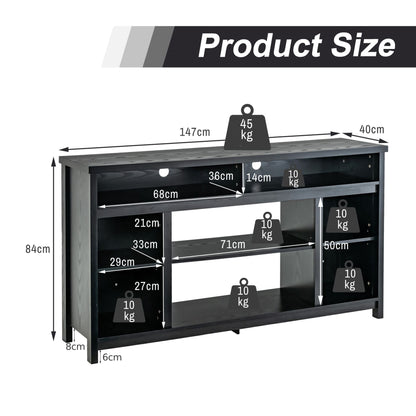 58 Inch TV Stand with Recessed Electric Fireplace Bundle