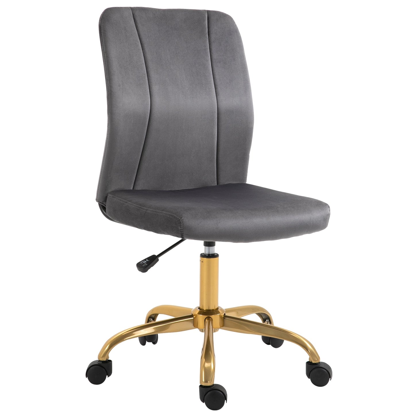 Vinsetto Velvet Cover Ergonomic Office Chair w/ 360° Swivel Wheels and Height Adjustable