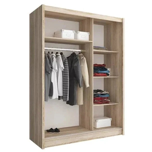 Twiki Sliding Door Wardrobe 150cm - White Matt