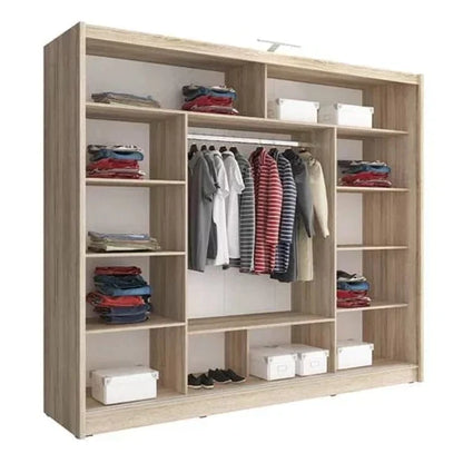 Twiki 250 Sliding Door Wardrobe 250cm - Oak Sonoma