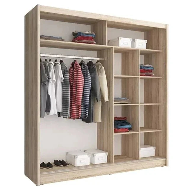 Juneau Sliding Door Wardrobe 200cm - Oak Sonoma