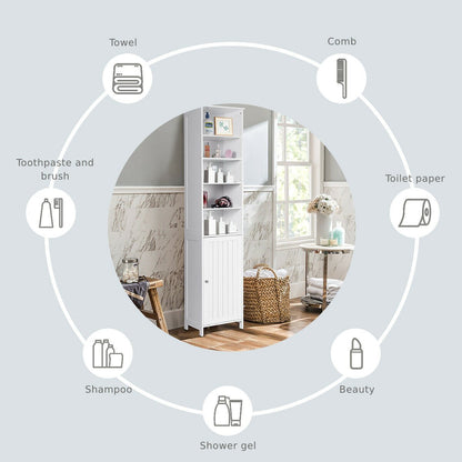 7-Tier Tall Freestanding Cabinet-White