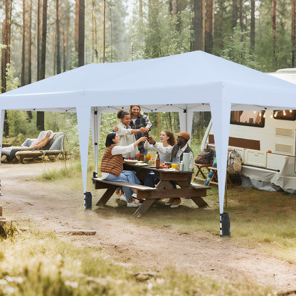 590 x 300 CM Outdoor Pop up Canopy Tent with Wheeled Bag-White