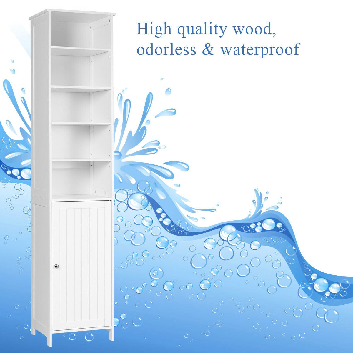 7-Tier Tall Freestanding Cabinet-White