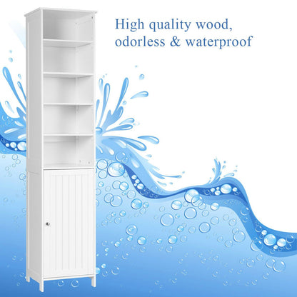7-Tier Tall Freestanding Cabinet-White