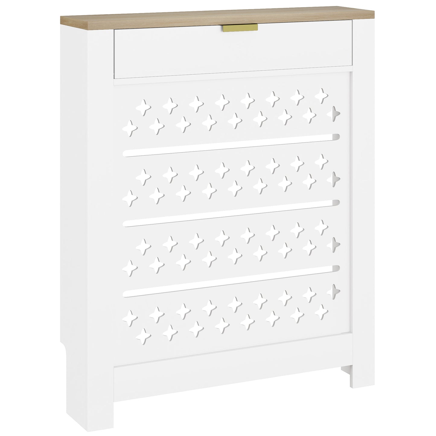 HOMCOM 78 x 19 cm Minimal Radiator Cover, with Drawer - White
