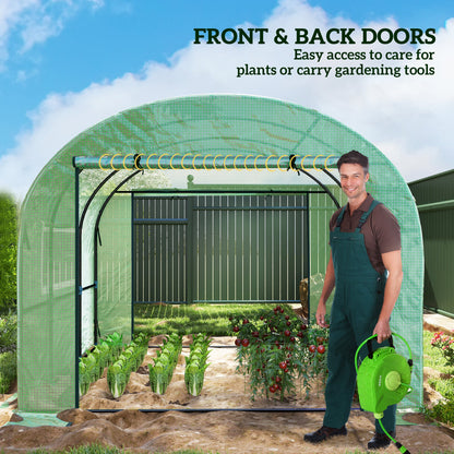 Outsunny 300 x 300cm Tunel foliowy typu walk-in - zielony