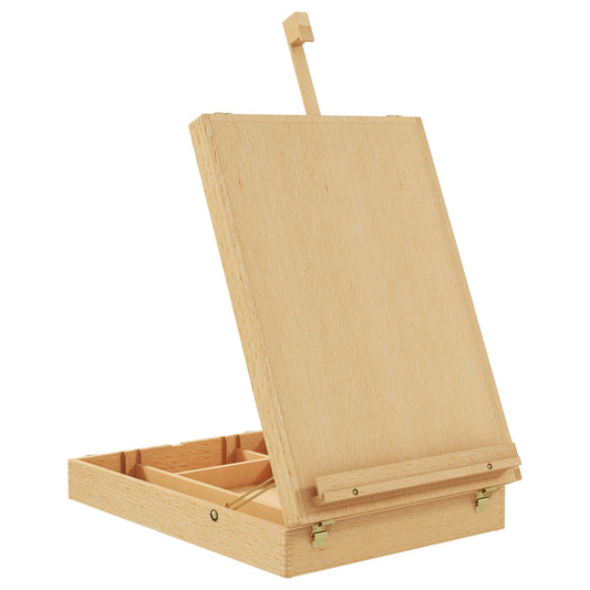 Vinsetto Wooden Table Easel Box Hold Canvas up to 61cm, Adjustable Beechwood Storage Table Box Easel, Portable Folding Artist Drawing & Sketching Board for Adults, Beginners, Artists Painting