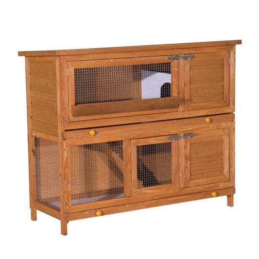 PawHut Rabbit Cage, 100 cm H-Sauce yellow