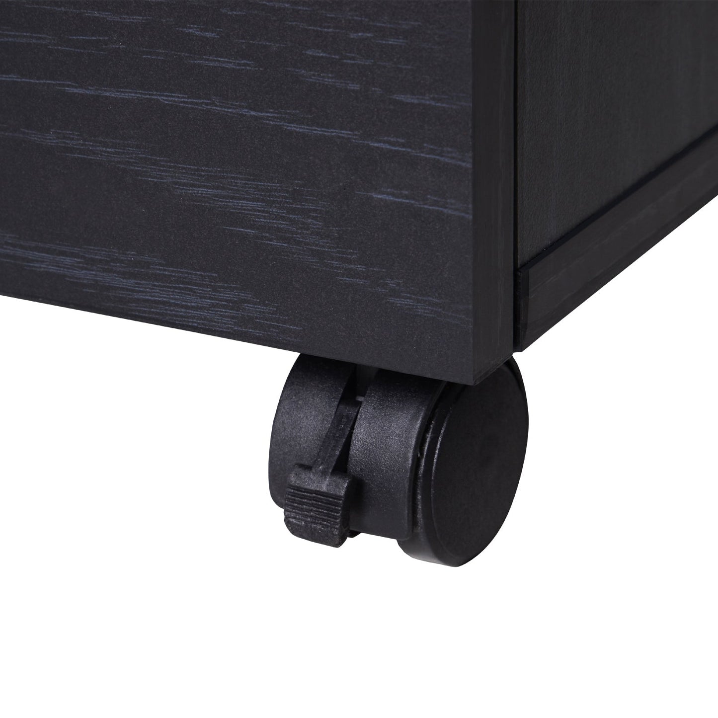 3-Drawer File Cabinet Under Desk Office Storage Cabinet A4/Letter/Binders Movable W/ Slide Wheels Black Oak Color