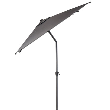 Outsunny 3 x 2m Garden Parasol Patio Sun Umbrella Canopy Rectangular Sun Shade Aluminium Crank Tilt Mechanism, Dark Grey